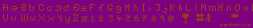 Pixelates Font – Brown Fonts on Purple Background