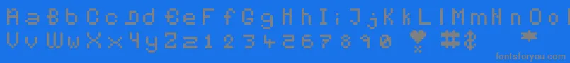 Pixelates Font – Gray Fonts on Blue Background