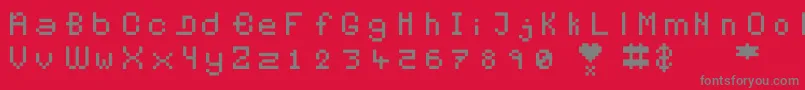 Pixelates Font – Gray Fonts on Red Background