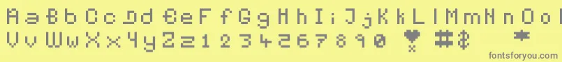 Pixelates Font – Gray Fonts on Yellow Background