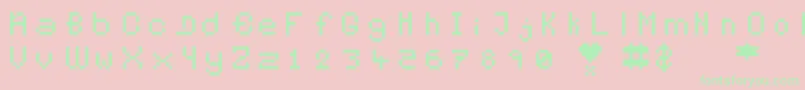 Pixelates Font – Green Fonts on Pink Background