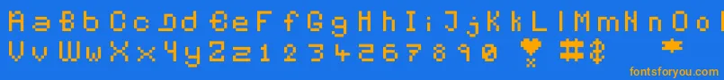 Pixelates Font – Orange Fonts on Blue Background