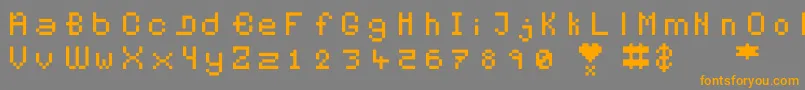 Pixelates Font – Orange Fonts on Gray Background