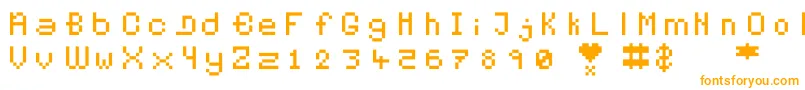 Pixelates Font – Orange Fonts on White Background