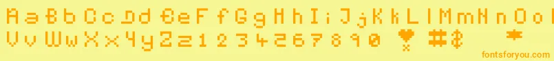 Pixelates Font – Orange Fonts on Yellow Background
