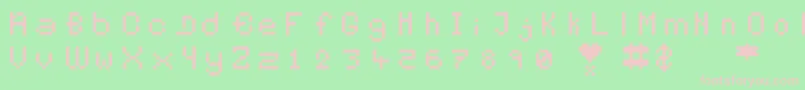 Pixelates Font – Pink Fonts on Green Background