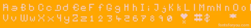 Pixelates Font – Pink Fonts on Orange Background
