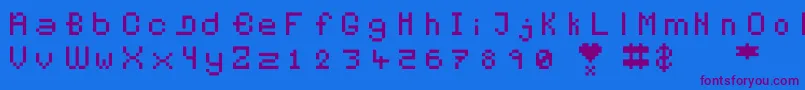 Pixelates Font – Purple Fonts on Blue Background