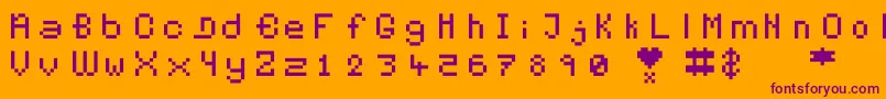 Pixelates Font – Purple Fonts on Orange Background