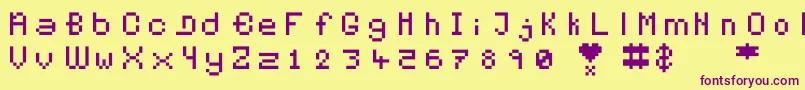Pixelates Font – Purple Fonts on Yellow Background