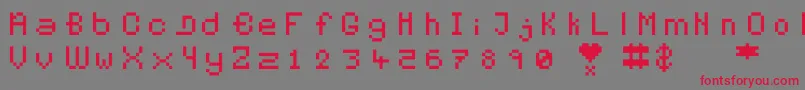 Pixelates Font – Red Fonts on Gray Background