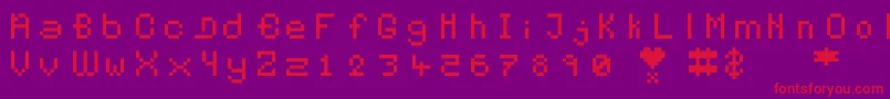 Pixelates Font – Red Fonts on Purple Background