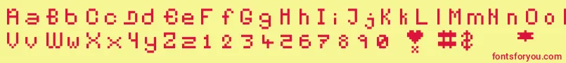 Pixelates Font – Red Fonts on Yellow Background