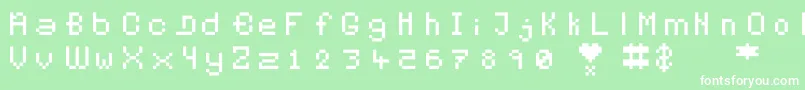 Pixelates Font – White Fonts on Green Background