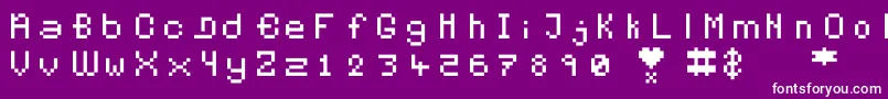 Pixelates Font – White Fonts on Purple Background