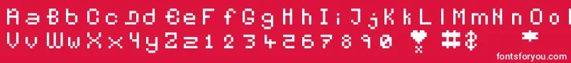 Pixelates Font – White Fonts on Red Background