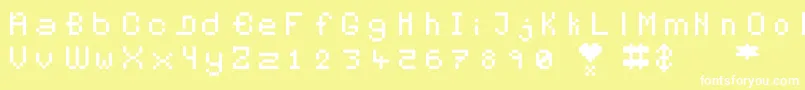 Pixelates Font – White Fonts on Yellow Background