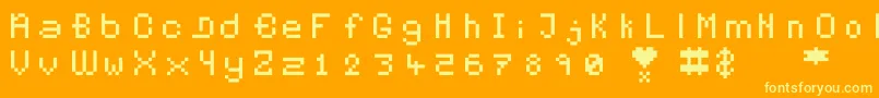Pixelates Font – Yellow Fonts on Orange Background