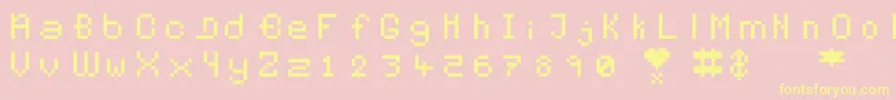 Pixelates Font – Yellow Fonts on Pink Background