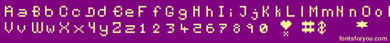 Pixelates Font – Yellow Fonts on Purple Background