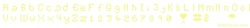 Pixelates Font – Yellow Fonts on White Background