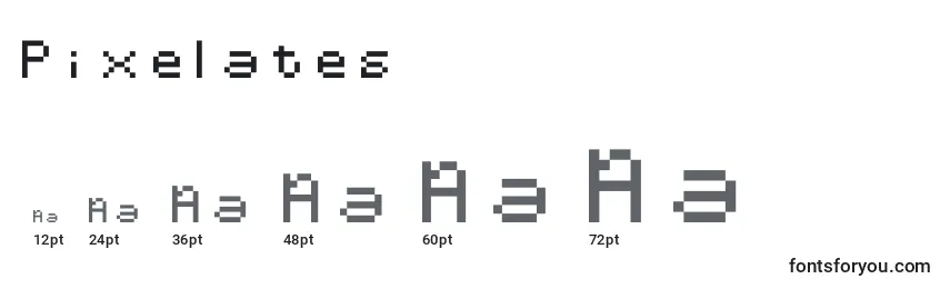 Größen der Schriftart Pixelates