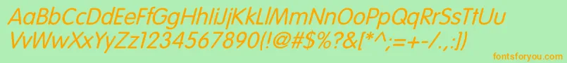 VagroundedLightItalic Font – Orange Fonts on Green Background