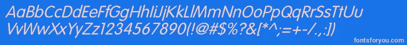 Fonte VagroundedLightItalic – fontes rosa em um fundo azul