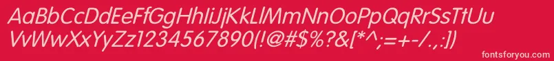 Шрифт VagroundedLightItalic – розовые шрифты на красном фоне