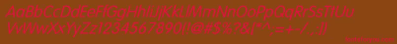 VagroundedLightItalic Font – Red Fonts on Brown Background
