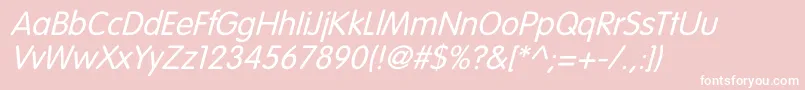 フォントVagroundedLightItalic – ピンクの背景に白い文字