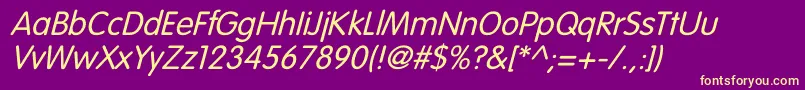 VagroundedLightItalic Font – Yellow Fonts on Purple Background