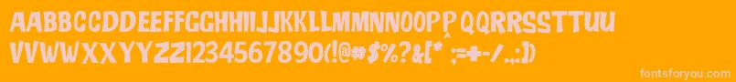 JmhAdo Font – Pink Fonts on Orange Background