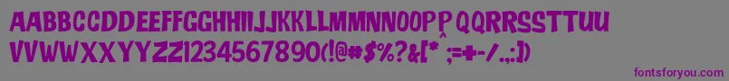 JmhAdo-fontti – violetit fontit harmaalla taustalla