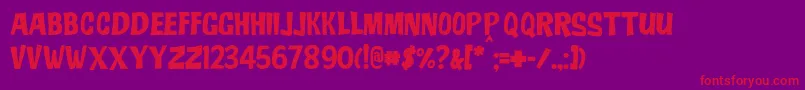 JmhAdo Font – Red Fonts on Purple Background