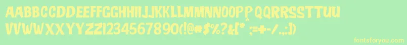 JmhAdo Font – Yellow Fonts on Green Background