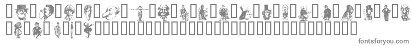 フォントUncap ffy – 白い背景に灰色の文字