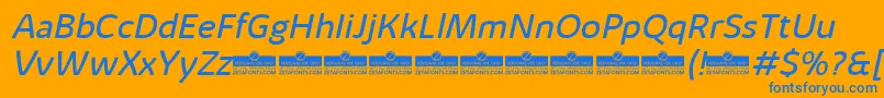 KabrioAlternateBookItalicTrial Font – Blue Fonts on Orange Background