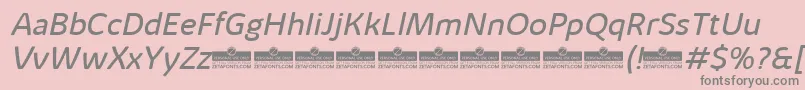 KabrioAlternateBookItalicTrial-Schriftart – Graue Schriften auf rosa Hintergrund