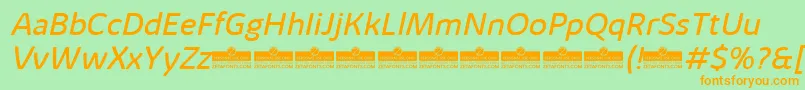 KabrioAlternateBookItalicTrial Font – Orange Fonts on Green Background