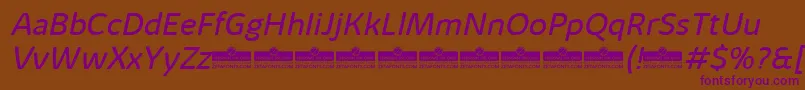 KabrioAlternateBookItalicTrial Font – Purple Fonts on Brown Background