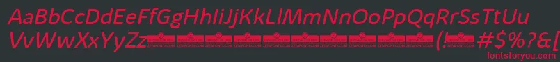 KabrioAlternateBookItalicTrial Font – Red Fonts on Black Background