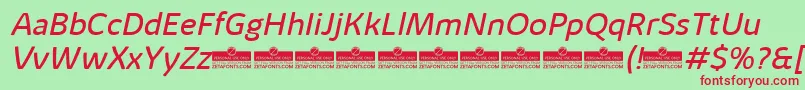 KabrioAlternateBookItalicTrial Font – Red Fonts on Green Background