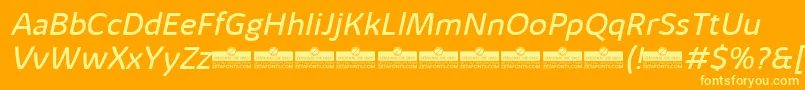 KabrioAlternateBookItalicTrial Font – Yellow Fonts on Orange Background