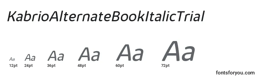 Размеры шрифта KabrioAlternateBookItalicTrial
