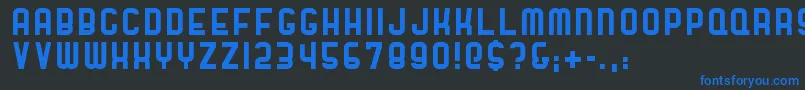 Stadium Font – Blue Fonts on Black Background