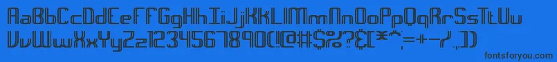 IntersectBrk-Schriftart – Schwarze Schriften auf blauem Hintergrund