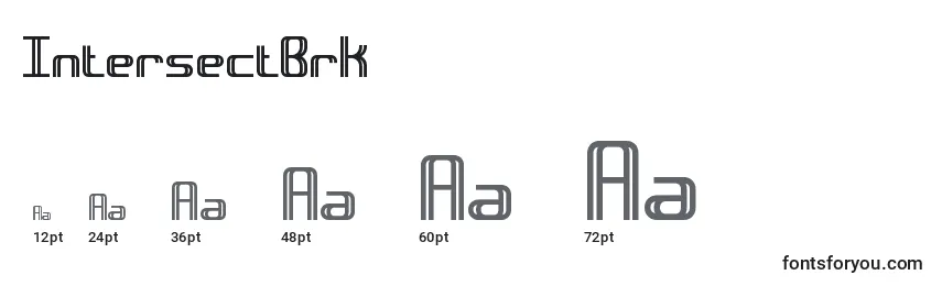 Размеры шрифта IntersectBrk
