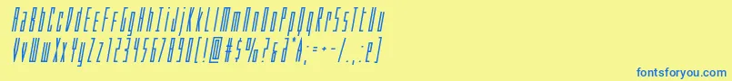 Phantaconboldital Font – Blue Fonts on Yellow Background