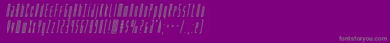 フォントPhantaconboldital – 紫の背景に灰色の文字